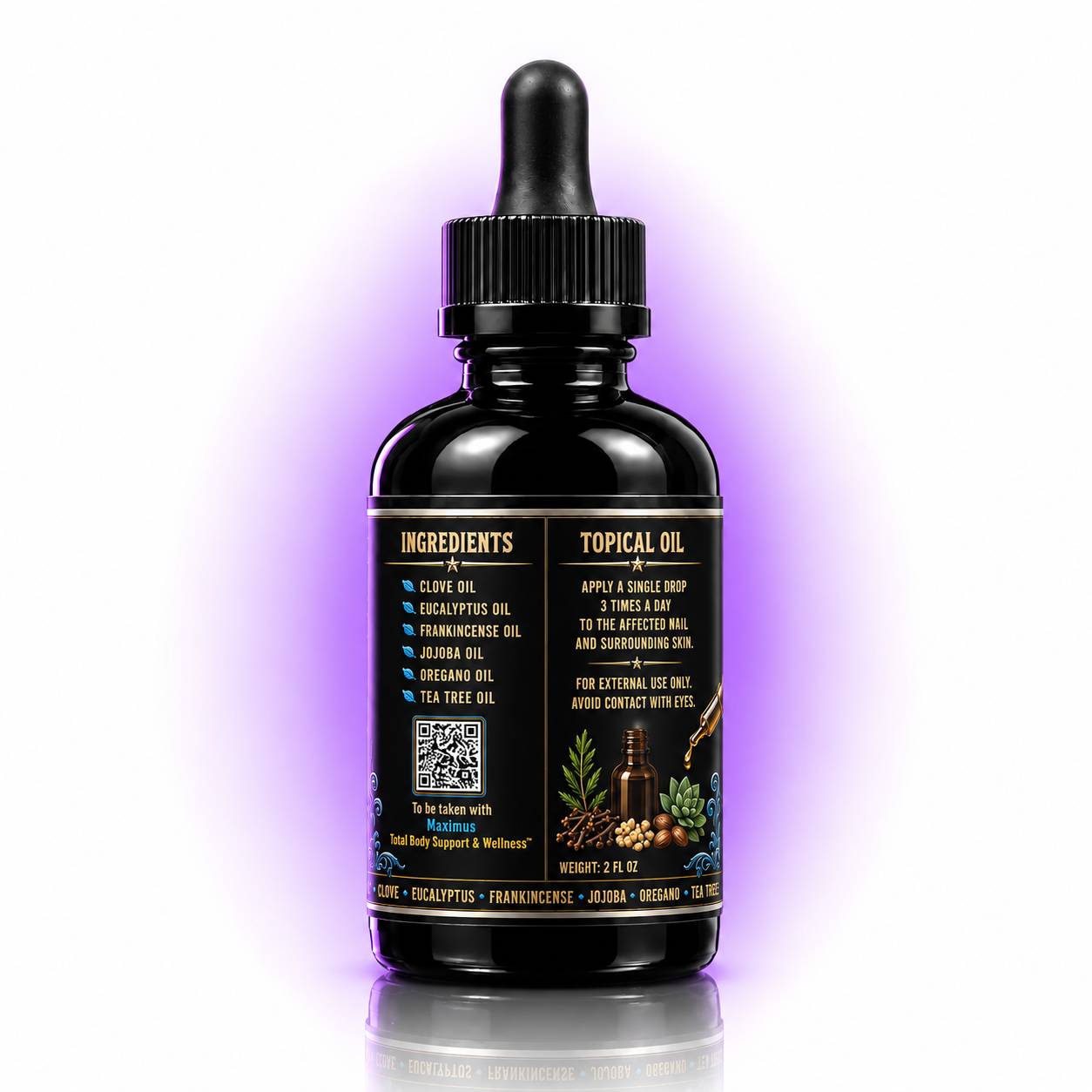 Maximus Nail Oil rear label