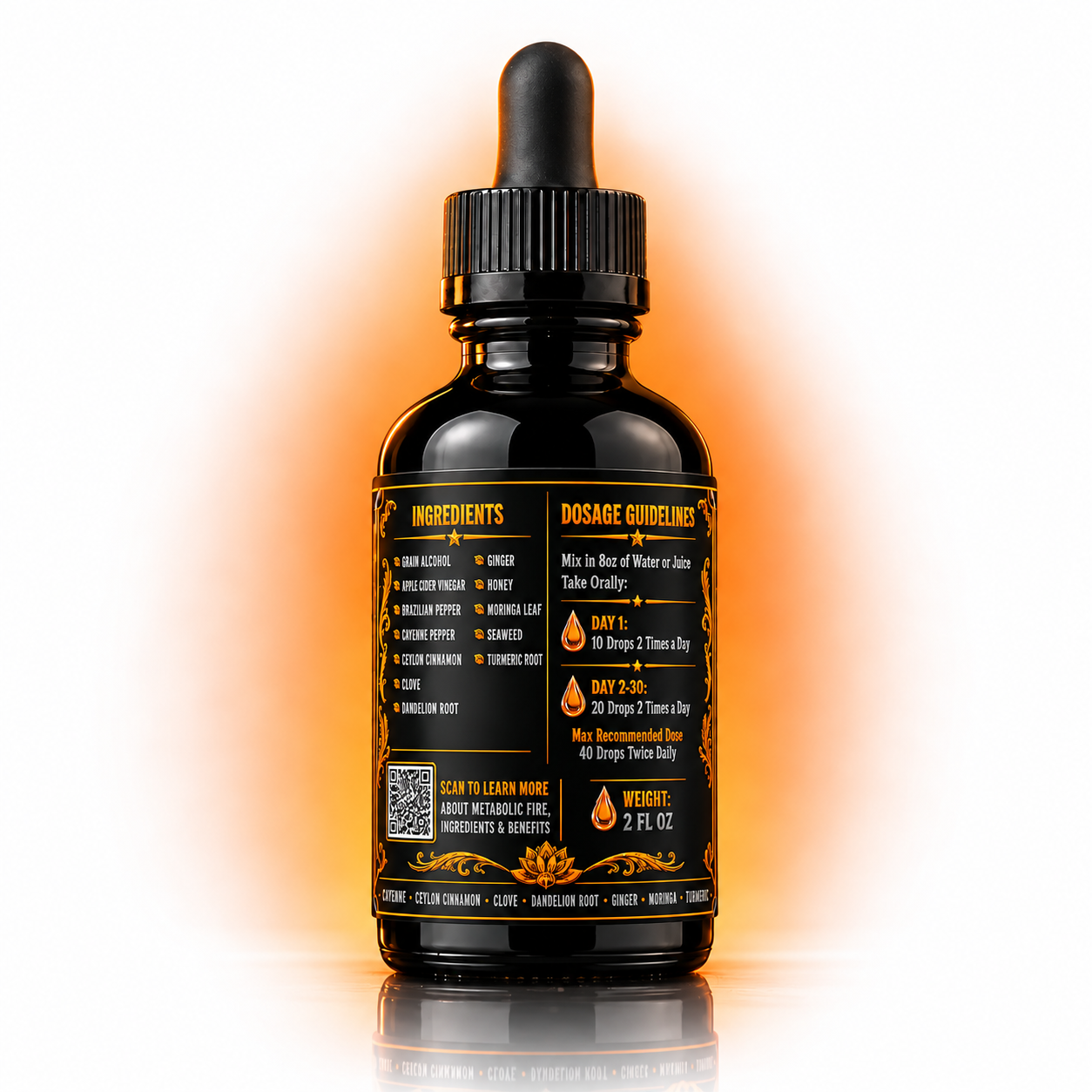 Metabolic Fire rear label
